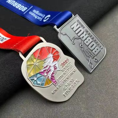 खरीदें WTD Wholesale 3D Gold Award Marathon Running Sport Medal Customized Zinc Alloy UV Printed Silver Economical Custom Medals online manufacture