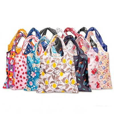 अच्छी कीमत Eco Friendly Recycled Foldable Tote Shopping Ripstop Polyester Waterproof Reusable Custom Promotional Grocery Bags ऑनलाइन