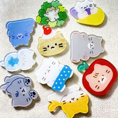 खरीदें अनुकूलित मुद्रित लोगो चुंबकीय समर्थन और व्यक्तिगत पिन और बैज के लिए चिकनी कट चेहरे के साथ एक्रिलिक पिन online manufacture