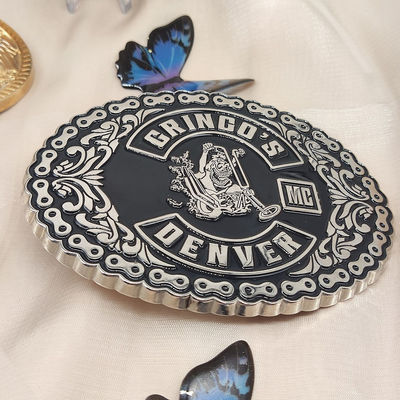 अच्छी कीमत कस्टम 3 डी लोगो मोटरसाइकिल एंटीक बेल्ट निकेल प्लेटिंग और नरम तामचीनी खत्म के साथ बकल ऑनलाइन