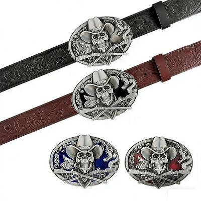 रंगीन सॉफ्ट इनेमल डिटेलिंग के साथ कस्टम एंटीक सिल्वर जिंक अलॉय बेल्ट बकल।