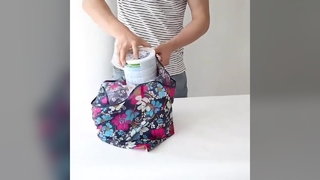 कस्टम मुद्रित टोट बैग - फोल्डेबल पुनर्नवीनीकरण पॉलिएस्टर, पूर्ण रंग शॉपिंग और प्रमोशन बैग